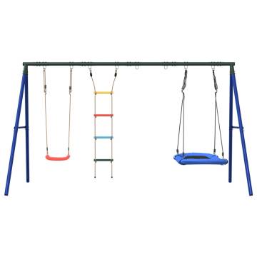  Outdoor Swing Set with Swing, Ladder, Nest Swing