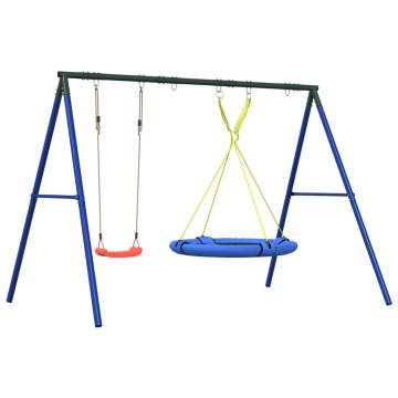  Outdoor Swing Set with Swing and Saucer Swing