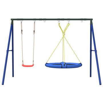  Outdoor Swing Set with Swing and Saucer Swing