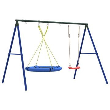  Outdoor Swing Set with Swing and Saucer Swing