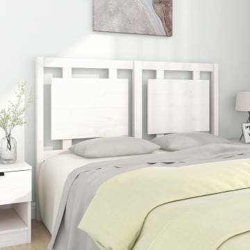 Bed Headboard White 140.5x4x100 cm Solid Pine Wood