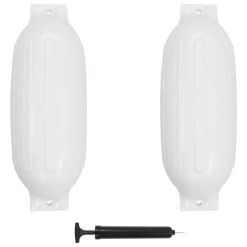  Boat Bumper 2 pcs White 69x21.5 cm PVC