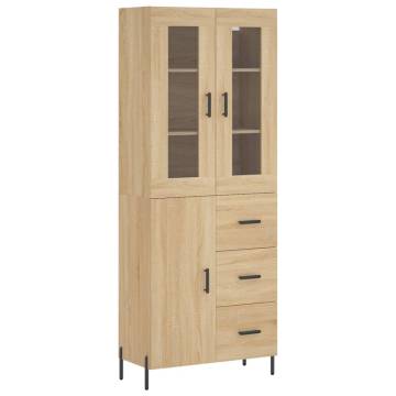  Highboard Sonoma Oak 69.5x34x180 cm Engineered Wood