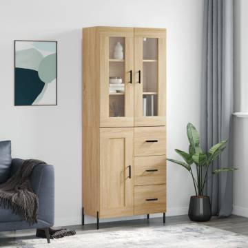  Highboard Sonoma Oak 69.5x34x180 cm Engineered Wood