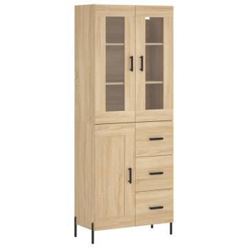  Highboard Sonoma Oak 69.5x34x180 cm Engineered Wood