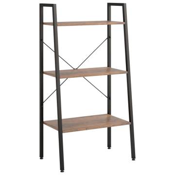 3-Tier Standing Shelf Dark Brown and Black 56x35x108 cm