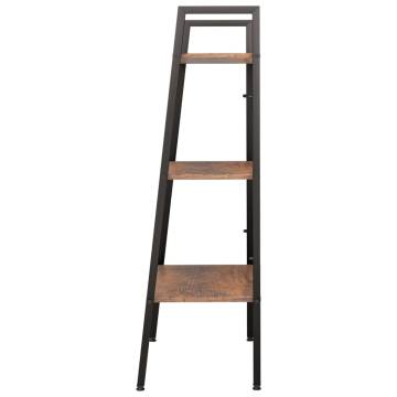 3-Tier Standing Shelf Dark Brown and Black 56x35x108 cm