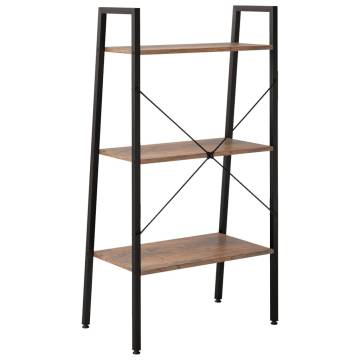 3-Tier Standing Shelf Dark Brown and Black 56x35x108 cm