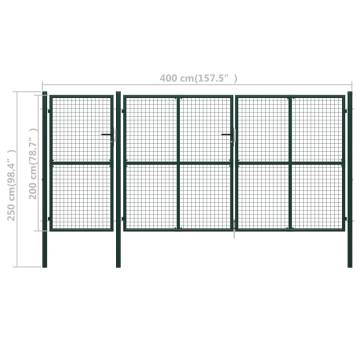  Garden Gate Steel 400x200 cm Green