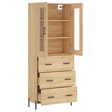  Highboard Sonoma Oak 69.5x34x180 cm Engineered Wood