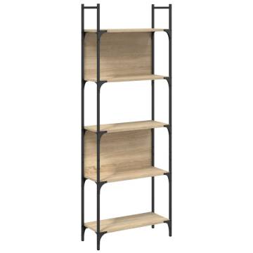 Bookshelf 5-Tier Sonoma Oak 60.5x24x166.5 cm Engineered Wood