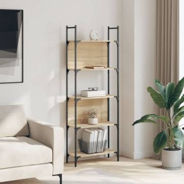 Bookshelf 5-Tier Sonoma Oak 60.5x24x166.5 cm Engineered Wood