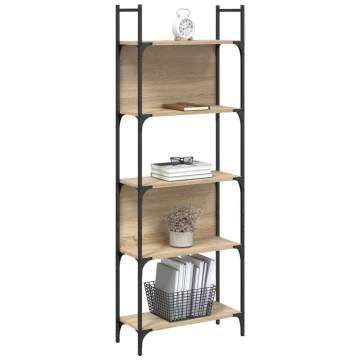 Bookshelf 5-Tier Sonoma Oak 60.5x24x166.5 cm Engineered Wood