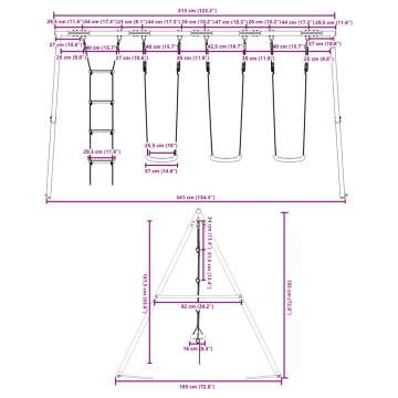  Outdoor Swing Set with Swings and Ladder