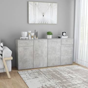  Sideboard Concerte Grey 160x36x75 cm Engineered Wood