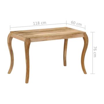  Dining Table 118x60x76 cm Solid Mango Wood