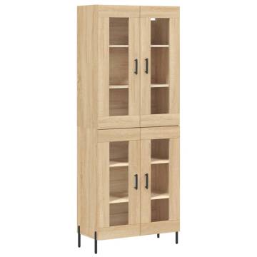  Highboard Sonoma Oak 69.5x34x180 cm Engineered Wood