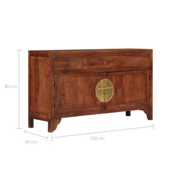  Sideboard 140x40x80 cm Solid Acacia Wood