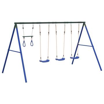  Outdoor Swing Set with Swings and Trapeze