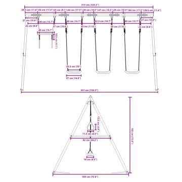  Outdoor Swing Set with Swings and Trapeze