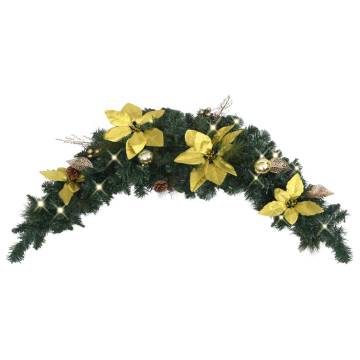  Christmas Arch with LED Lights Green 90 cm PVC