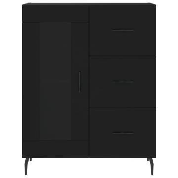  Highboard Black 69.5x34x180 cm Engineered Wood