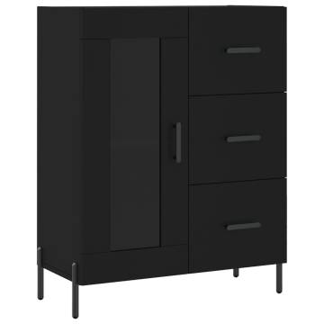  Highboard Black 69.5x34x180 cm Engineered Wood