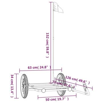  Bike Trailer Black 126x63x34 cm Iron