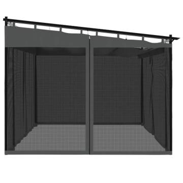  Gazebo with Mesh Walls Anthracite 4x3 m Steel