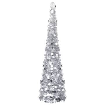  Pop-up Artificial Christmas Tree Silver 180 cm PET