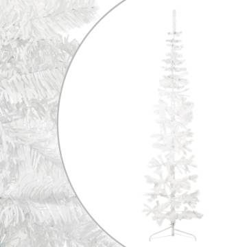  Slim Artificial Half Christmas Tree with Stand White 240 cm