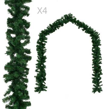  Christmas Garlands 4 pcs Green 270 cm PVC