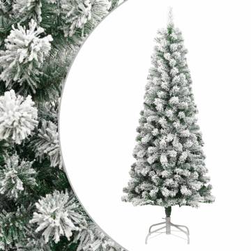  Artificial Hinged Christmas Tree with Flocked Snow 240 cm