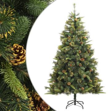  Artificial Hinged Christmas Tree with Cones 180 cm