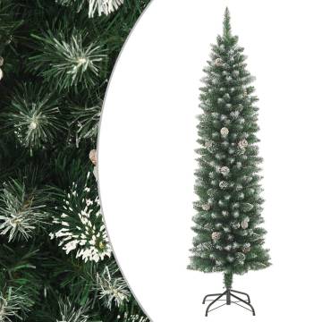  Artificial Slim Christmas Tree with Stand 210 cm PVC