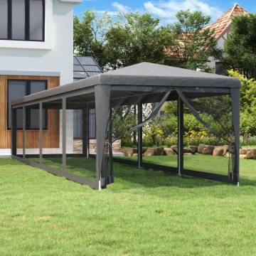  Party Tent with 10 Mesh Sidewalls Anthracite 3x12 m HDPE