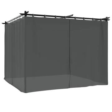  Gazebo with Curtains Anthracite 3x3 m Steel