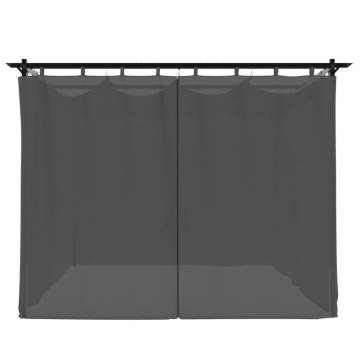  Gazebo with Curtains Anthracite 3x3 m Steel