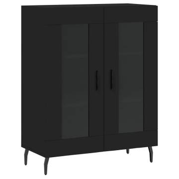  Highboard Black 69.5x34x180 cm Engineered Wood