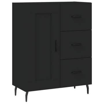  Highboard Black 69.5x34x180 cm Engineered Wood