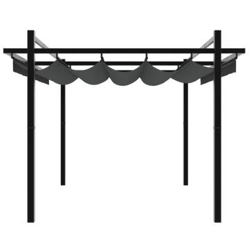  Garden Gazebo with Retractable Roof Anthracite 3x3 m Aluminium