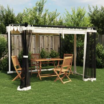  Gazebo with Mesh Walls Cream 3x3 m Steel