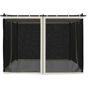  Gazebo with Mesh Walls Cream 3x3 m Steel