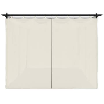  Gazebo with Curtains Cream 6x3 m Steel