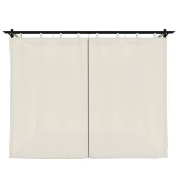  Gazebo with Curtains Cream 3x3 m Steel