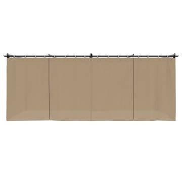  Gazebo with Curtains Taupe 6x3 m Steel