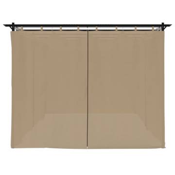  Gazebo with Curtains Taupe 6x3 m Steel