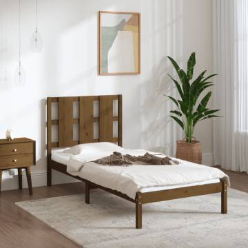 Bed Frame Honey Brown Solid Wood Pine 100x200 cm