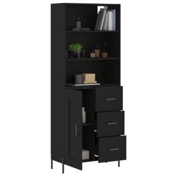  Highboard Black 69.5x34x180 cm Engineered Wood