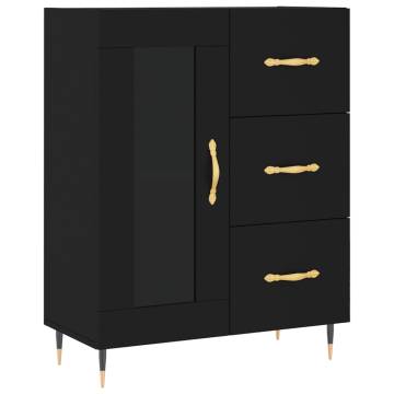  Highboard Black 69.5x34x180 cm Engineered Wood